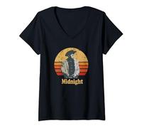 Womens Cowboy Midnight Vintage Style Retro Sunset V-Neck T-Shirt