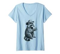 Womens Cowboy Raccoon - Tears of My Ex V-Neck T-Shirt