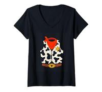 Womens Cowboy Vest Western Sheriff Rodeo V-Neck T-Shirt