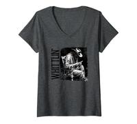 Womens Cowboy Whittling Wood, Dark Western Art Outfit V-Neck T-Shirt