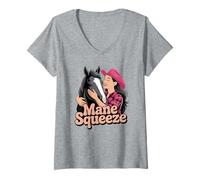 Womens Cowgirl Horse Lover Equestrian Horseback Riding Rodeo V-Neck T-Shirt