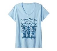 Womens Cowgirls Drinking Cocktail Nostalgic Country Bar Funny V-Neck T-Shirt