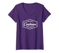 Womens COWTOWN Fort Worth TX Emblem Design Est. Established 1874 V-Neck T-Shirt