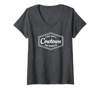 Womens COWTOWN Fort Worth TX Emblem Design Est. Established 1874 V-Neck T-Shirt