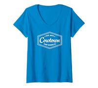 Womens COWTOWN Fort Worth TX Emblem Design Est. Established 1874 V-Neck T-Shirt
