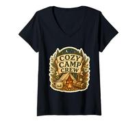 Women's Cozy Camp Crew Tent Firelight V-Neck T-Shirt
