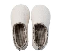 Women's Cozy Fuzzy Slippers Warm Memory Closed Back House Shoes with Indoor Outdoor Anti Rubber Sole Women's Slippers Size 8 Closed Back (White, 6.5)