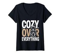 Women's Cozy Over Everything Bear V-Neck T-Shirt