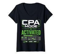 Women's CPA Mode Activated Certified Public Accountant Graduation V-Neck T-Shirt