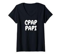 Womens CPAP Papi Funny Sleep Apnea Breathing Machine Design for Men V-Neck T-Shirt