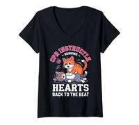 Womens CPR Instructor Bringing Hearts Back To Beat Health Educators V-Neck T-Shirt