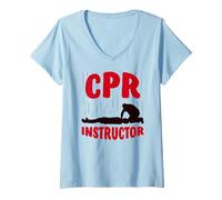 Womens CPR Instructor Emergency Care Coach First Aid Course V-Neck T-Shirt