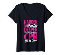 Women's CPR Instructor & Paramedic CPR Trainer for EMT Training V-Neck T-Shirt