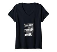 Womens Crab Cakes Get Me Through Tough Times V-Neck T-Shirt