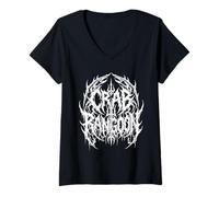 Women's Crab Rangoon Awesome Ironic Death Metal Asian Food Lover V-Neck T-Shirt