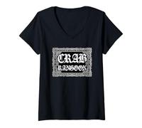 Women's Crab Rangoon Gangster Hip Hop Bandana Funny Dank Meme V-Neck T-Shirt