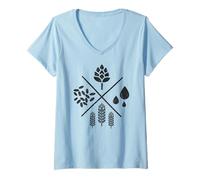 Women's Craft Beer Brewer Hops Home Brewing Brewmaster V-Neck T-Shirt