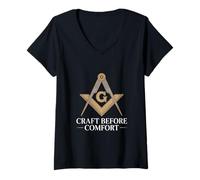 Women's Craft Before Comfort Masonic Standard V-Neck T-Shirt