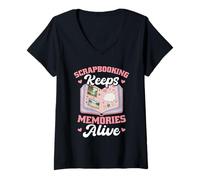 Womens Crafting Crafty Hobby Scrapbooking Keeps Memories Alive V-Neck T-Shirt