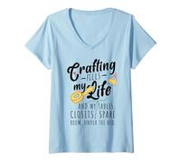Women's Crafting Fills My Life V-Neck T-Shirt