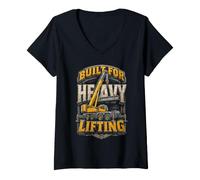 Women's Crane Operator Built for Heavy Lifting V-Neck T-Shirt