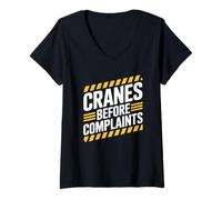 Womens Crane Operator Cranes Before Complaints Crane Specialist V-Neck T-Shirt