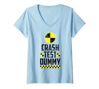 Womens Crash Test Dummy Last Minute Costume Funny Halloween V-Neck T-Shirt