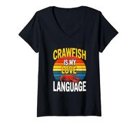 Women's Crawfish is My Love Language Crawfish Boil Lover V-Neck T-Shirt