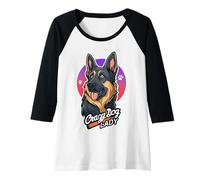 Womens Crazy Dog Lady German Shepherd for Dog Lovers Raglan Baseball Tee