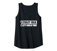 Womens Crazy idea Let's Build that Car Lover Mechanic Car Guy Tank Top