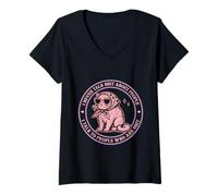 Womens Crazy Savage Women Cat Shirts with Funny Positive Sayings V-Neck T-Shirt