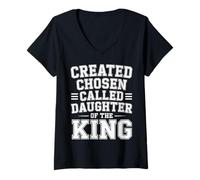 Womens Created Chosen Called Daughter of The King - V-Neck T-Shirt