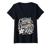 Womens Created Chosen Called Daughter of The King - V-Neck T-Shirt