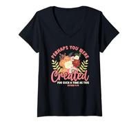 Women's Created for Such a Time as This Esther 4:14 Christian Floral V-Neck T-Shirt