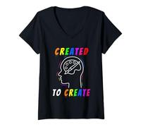 Womens Created to Create V-Neck T-Shirt