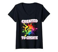 Womens Created to Create V-Neck T-Shirt