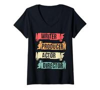 Womens Creative Professional Writer, Producer, Director, Actor V-Neck T-Shirt
