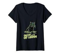 Womens Creature from The Cat Lagoon V-Neck T-Shirt
