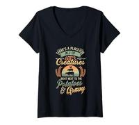 Women's Creatures Next to Potatoes and Gravy Meat Eater BBQ V-Neck T-Shirt