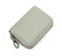 Womens Credit Card Holder, Small RFID Blocking Ladies Wallet with Stainless Steel Zipper Leather Accordion Green Wallets Case for Women ID Compact Slim Blocked Zip Accordian Cards (green) A3PBKB-1