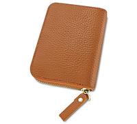 Womens Credit Card Holder, Small RFID Blocking Ladies Wallet with Stainless Steel Zipper Leather Accordion Black Wallets Case for Women ID Compact Slim Blocked Zip Accordian Cards A3PBKB (8)