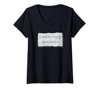 Women's Credo Qua Absurdia - I Believe Because It is Absurd V-Neck T-Shirt