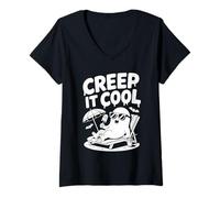 Womens Creep It Cool Summerween Halloween Fun V-Neck T-Shirt