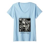 Womens Creepy Clowns Shattered Glass Horror V-Neck T-Shirt