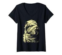 Womens Creepy Cute Capybara Halloween Costume Spooky Mummy Animal V-Neck T-Shirt
