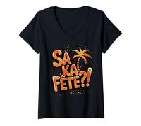 Womens Creole Day St. Lucia, Jounen Kweyol Sa Ka Fete, Kids, Boys V-Neck T-Shirt