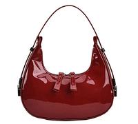 Women's Crescent Shoulder Bags Retro Y2k 90s Hobo Handbags Top Handle Y2k Underarm Bag Fashion Clutch Purses, Red