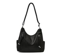 Women's Crescent Tote Bag, Vintage Shoulder Bag, Smooth Zipper Open and Durable, Applies to Everyday Use，Outings and Commutes (black,31 * 28 * 10cm)
