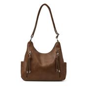 Women's Crescent Tote Bag, Vintage Shoulder Bag, Smooth Zipper Open and Durable, Applies to Everyday Use，Outings and Commutes (brown,31 * 28 * 10cm)