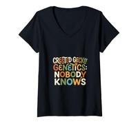 Women's Crested Gecko Genetics Nobody Knows Funny V-Neck T-Shirt